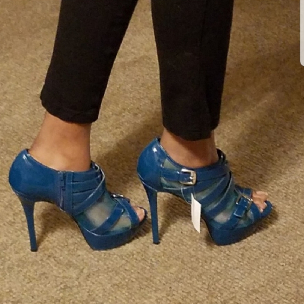 Mesh Platform Heels